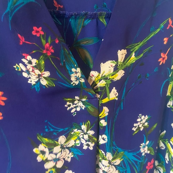 Floral Breezy Top - Blue Floral - Sleeveless- Sheer - Summer - Spring - Cottage - Picture 2 of 7